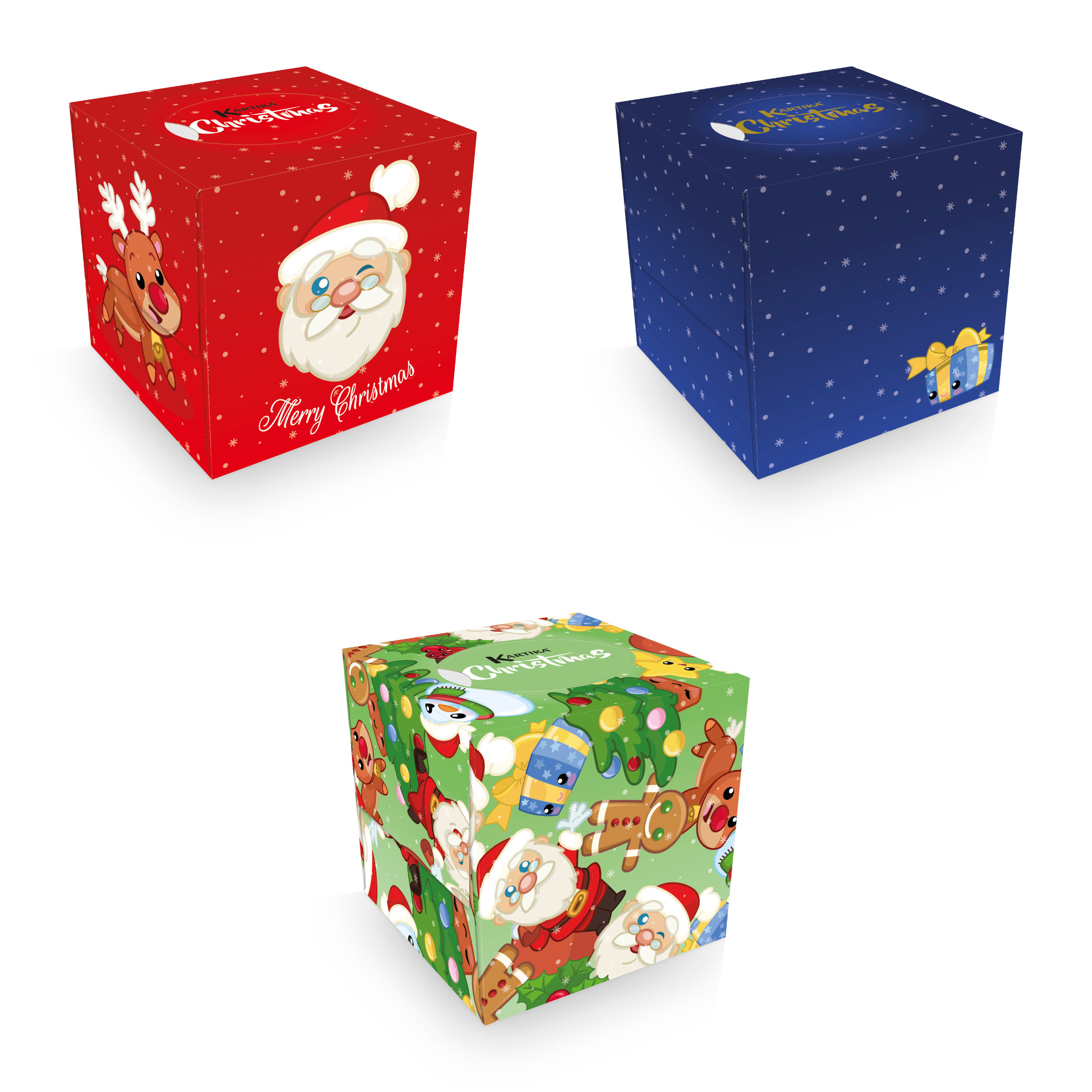 Universal tissues box 56 pcs. Kartika CHRISTMAS XMAS 3 ply